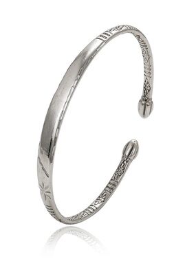 Silver Tone Indian Bangle Bracelet Platinum Plated